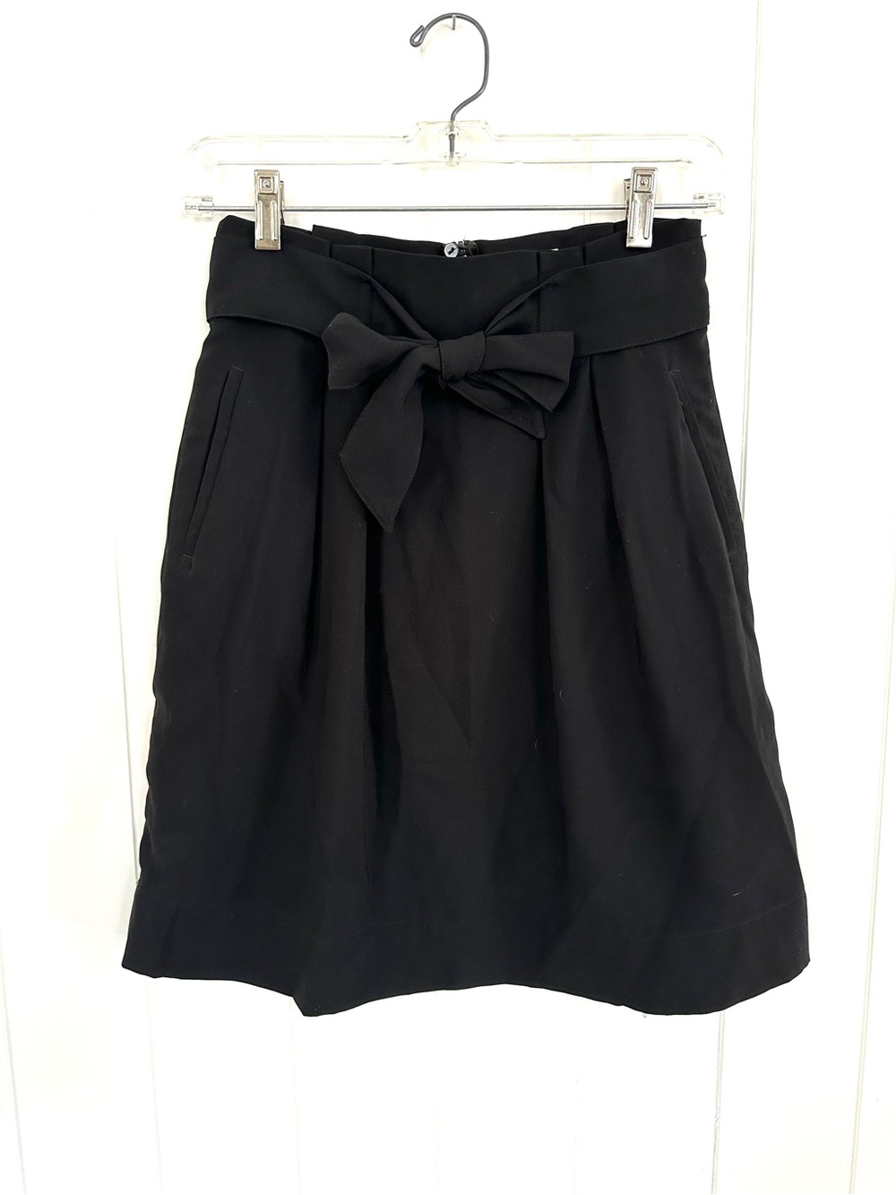 H&M Black Tie Front A-Line Skirt